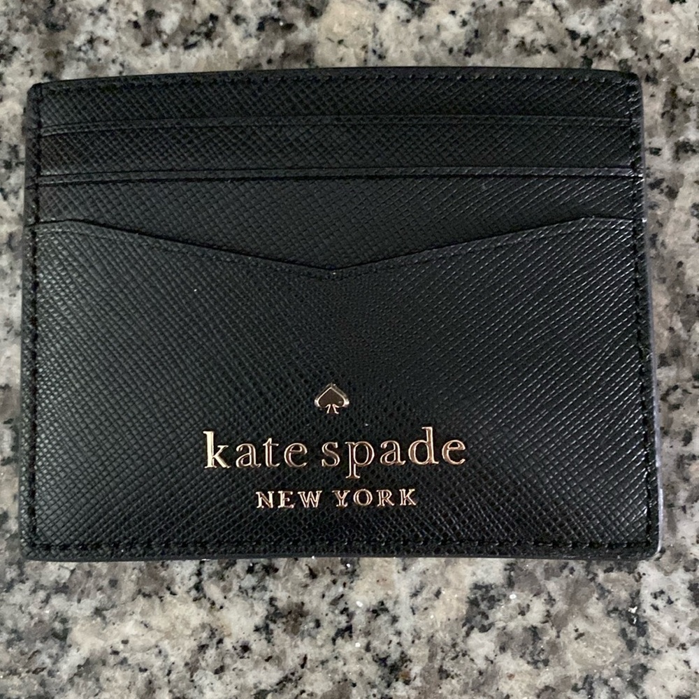 NWT Kate Spade ♠️ Black Staci Saffiano Leather Slim Cardholder